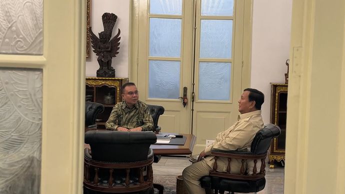 Prabowo Subianto menerima Wakil Ketua DPR RI Sufmi Dasco Ahmad di Istana Merdeka