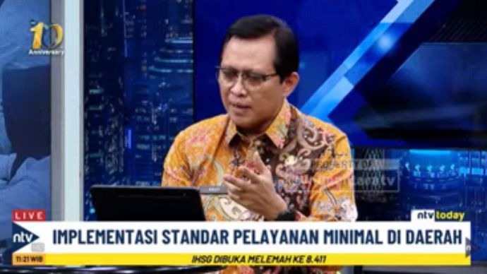 Dirjen Bina Pembangunan Daerah Kemendagri Restuardy Daud dalam dialog NTV Today di Nusantara TV