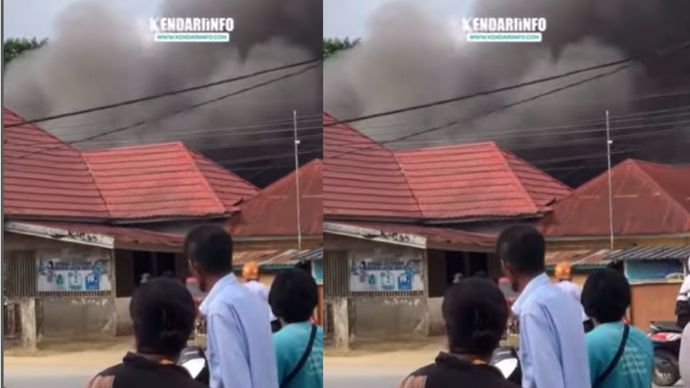 kebakaran polsek di kendari