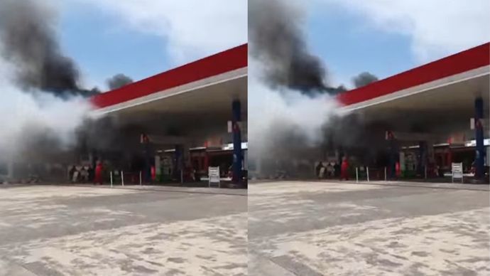 Motor Tiba-tiba Terbakar di SPBU Cihampelas Bandung