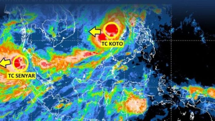 Badan meteorologi Klimatologi dan Geofisika (BMKG) menyebutkan cuaca ekstrem yang terjadi pada sejumlah wilayah di Sumatera Utara dalam beberapa hari terakhir dampak dari Siklon Tropis Senyar. ANTARA/HO-BMKG