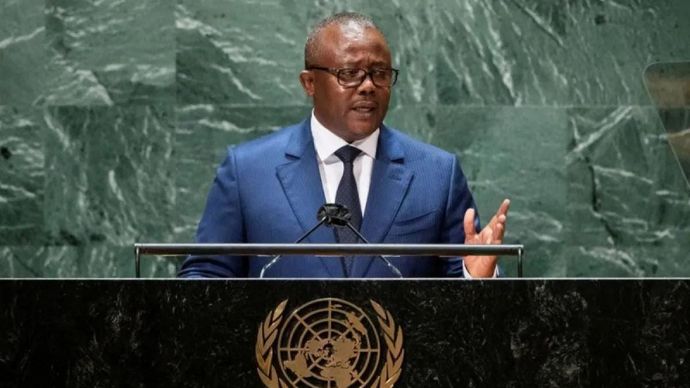 Arsip foto - Presiden Guinea-Bissau Umaro Sissoco Embalo berpidato di Sidang Umum ke-76 Majelis Umum PBB di New York City, AS, 22 September 2021. (ANTARA/Reuters/Eduardo Munoz/Pool/as