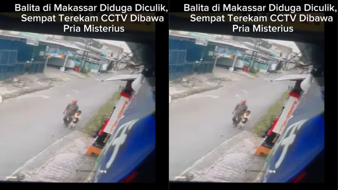 Balita berinisial IB (4) hilang diduga menjadi korban penculikan anak di Makassar, Sulawesi Selatan (Sulsel). Korban sempat terekam CCTV dibawa oleh pria misterius di kompleks perumahan.