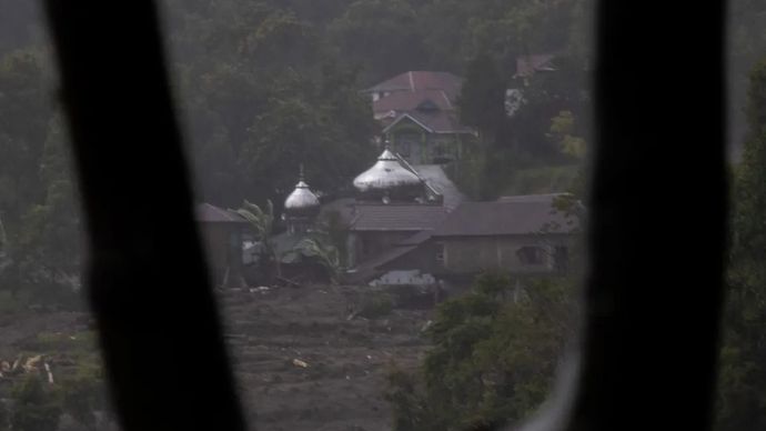 Permukiman masyarakat Jorong (dusun) Toboh, Nagari (desa) Malalak Timur, Kecamatan Malalak, Kabupaten Agam, Provinsi Sumatera Barat usai terdampak banjir bandang, Kamis, 27 November 2025. ANTARA/Muhammad Zulfikar