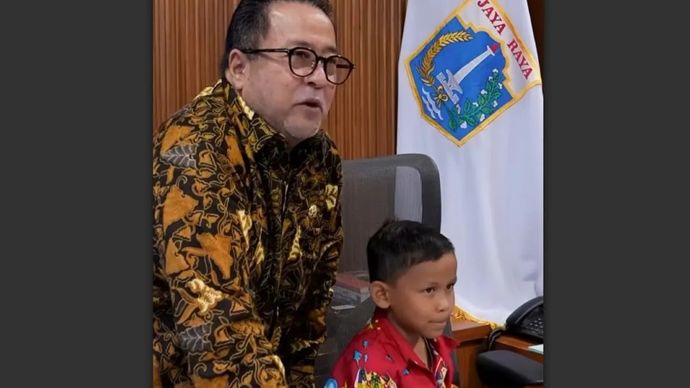 Tangkapan layar yang memperlihatkan Wakil Gubernur DKI Jakarta Rano Karno bersama dengan Hafitar di Balai Kota DKI Jakarta. ANTARA/Instagram Rano Karno.