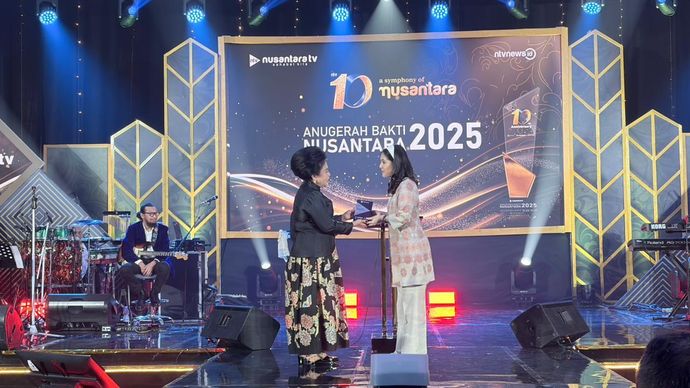 Wamendukbangga di erayaan HUT ke-10 Nusantara TV yang berlangsung di Ballroom Nusantara, NT Tower, Jumat, 28 November 2025. 