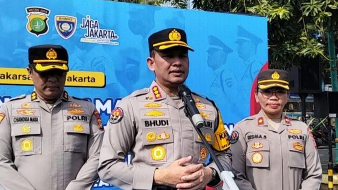 Kabid Humas Polda Metro Jaya Kombes Pol Budi Hermanto memberikan keterangan di Mapolda Metro Jaya, Jumat 28 November 2025. (ANTARA/Ilham Kausar).