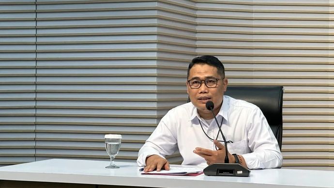 Pelaksana Tugas Deputi Penindakan dan Eksekusi Komisi Pemberantasan Korupsi Asep Guntur Rahayu memberikan keterangan di Gedung Merah Putih KPK, Jakarta, Senin, 1 Desember 2025. (ANTARA/Rio Feisal)