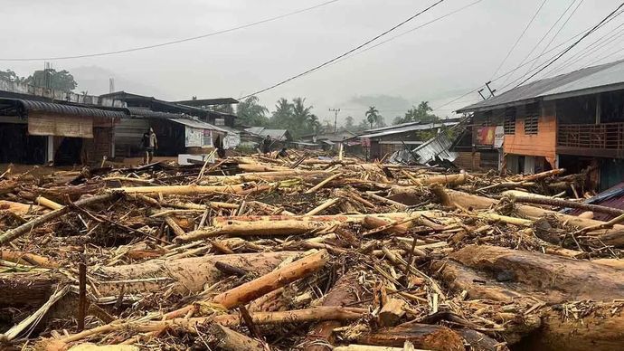 Kondisi Desa Bunin, Kecamatan Serbajadi, Kabupaten Aceh Timur setelah banjir bandang, Kamis, 27 November 2025. ANTARA/HO-Warga