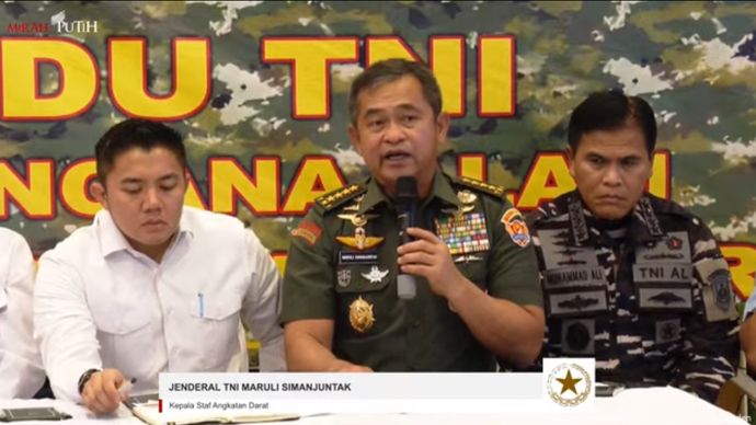 KSAD Maruli Simanjuntak di Keterangan Pers Perkembangan Penangulangan Bencana Sumatera