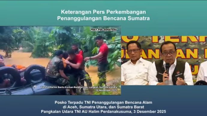 Keterangan Pers Perkembangan Penangulangan Bencana Sumatera
