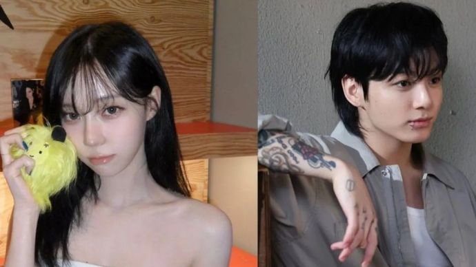 Kolase foto Jungkook BTS (kanan) dan Winter aespa (kiri) yang diunggah di Instagram. (Akun Instagram @bts_twt dan @aespa_official)