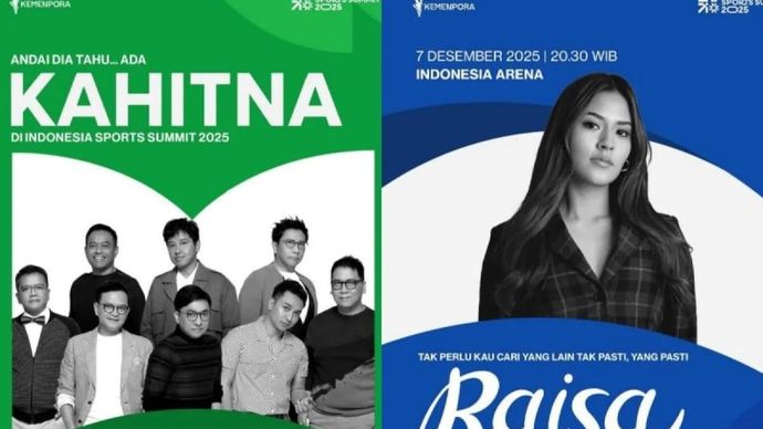 Tangkapan layar - Poster grup musik Kahitna dan Raisa yang dijadwalkan hadir dalam Indonesia Sports Summit 2025 di Indonesia Arena GBK, Jakarta, 6-7 Desember 2025. ANTARA/Instagram @indonesiasportsummit