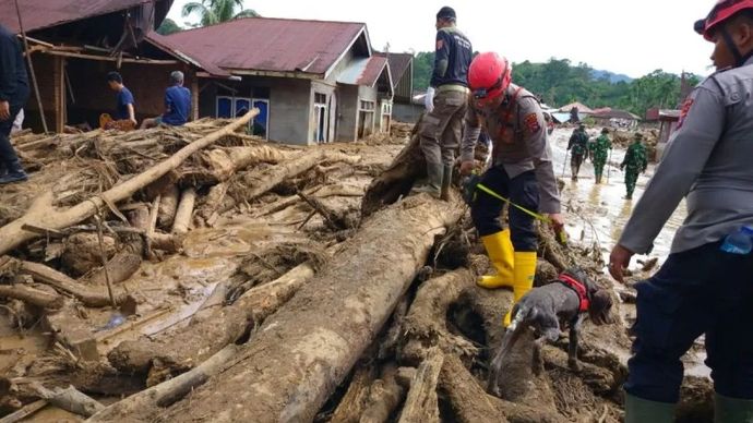 Tim gabungan Pemkab Agam sedang mencari korban yang masih hilang di Salareh Aia, Kecamatan Palembayan, Kabupaten Agam. ANTARA/Yusrizal