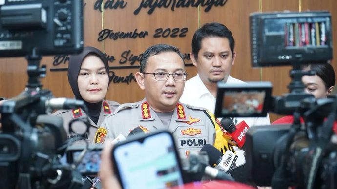 Kapolres Metro Jakarta Utara Kombes Pol Erick Frendriz saat menjawab pers di Mako Polres Metro Jakarta Utara di Jakarta, Selasa 9 Desember 2025. ANTARA/HO-Polres Metro Jakarta Utara