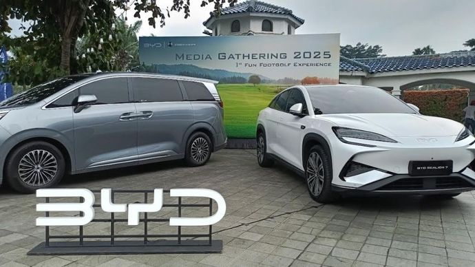 Mobil listrik BYD. (Foto: Adiantoro/NTV)