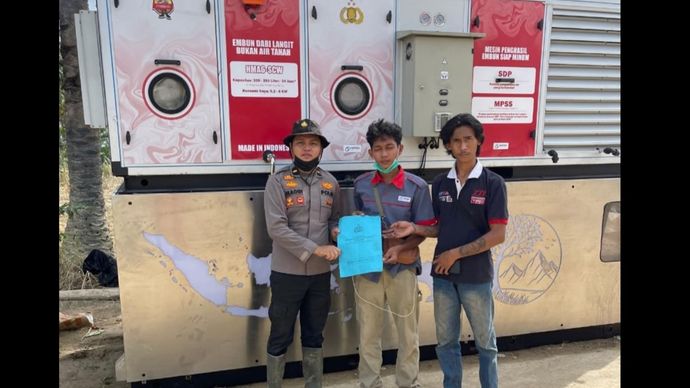 Polri kirim alat penghasil embun yang bisa diminum. 