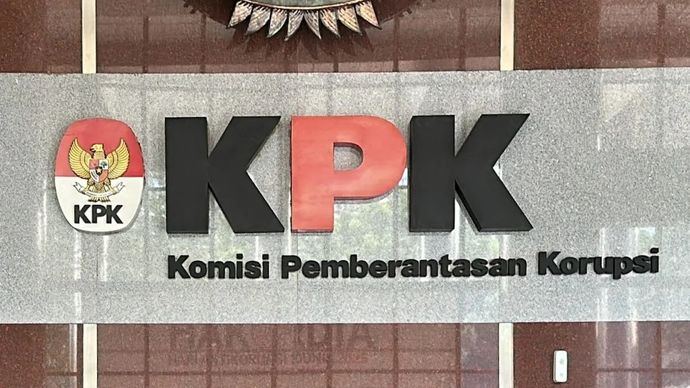 Ilustrasi - Logo Komisi Pemberantasan Korupsi di dalam Gedung Merah Putih KPK, Jakarta. ANTARA/Rio Feisal