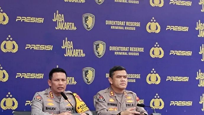 Kabid Humas Polda Metro Jaya, Kombes Pol Budi Hermanto saat konferensi pers di Jakarta, Rabu 24 Desember 2025. ANTARA/Ilham Kausar