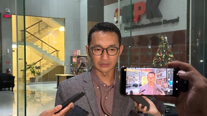Juru Bicara Komisi Pemberantasan Korupsi Budi Prasetyo memberikan keterangan di Gedung Merah Putih KPK, Jakarta, Selasa, 23 Desember 2025. ANTARA/Rio Feisal