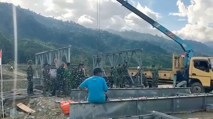 Dua Jembatan Bailey di Aceh Alami Progres Signifikan