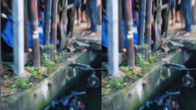 Telah terjadi kecelakaan lalu lintas tunggal di Jalan Kapuk Muara, Penjaringan, Jakarta Utara.