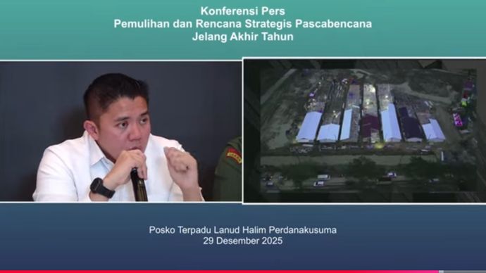Konferensi Pers Pemulihan dan Rencana Strategis Pasca  Bencana Sumatera Jelang Akhir Tahun di Posko Terpadu Lanud Halim Perdanakusuma, Jakarta
