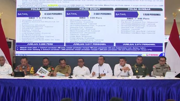 Konferensi Pers Pemulihan dan Rencana Strategis Pasca  Bencana Sumatera Jelang Akhir Tahun di Posko Terpadu Lanud Halim Perdanakusuma, Jakarta