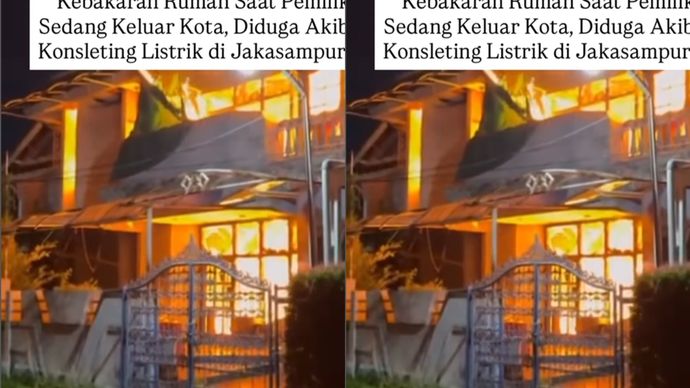 Sebuah rumah kosong di wilayah Jakasampurna dilaporkan mengalami kebakaran pada Senin (29/12), saat pemilik rumah diketahui sedang keluar kota. Kebakaran diduga disebabkan oleh konsleting listrik.  petugas pemadam kebakaran masih melakukan upaya penanganan dan pemadaman api di lokasi kejadian.