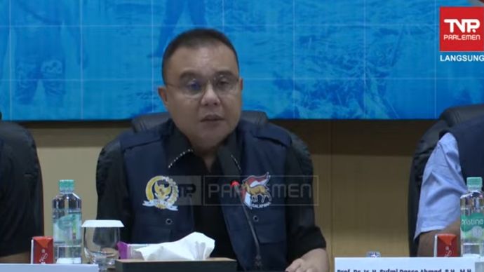 Wakil Ketua DPR RI Sufmi Dasco Ahmad saat rapat di Aceh. 