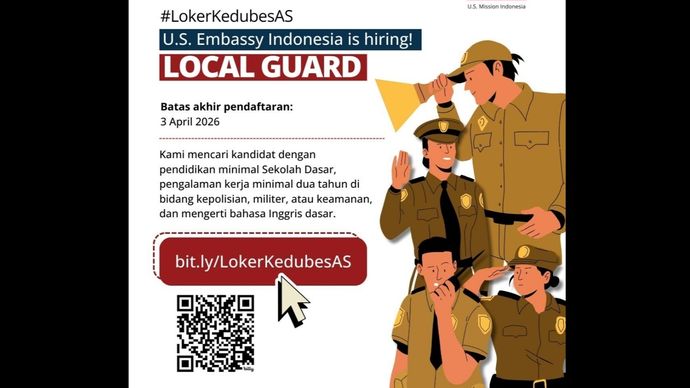 Lowongan pekerjaan dari Kedubes AS untuk Indonesia. 