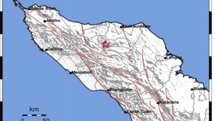 Gambaran peta peristiwa gempa bumi di Kabupaten Bener Meriah, Aceh, Kamis 31 Desember 2025. ANTARA/HO-Dok BMKG