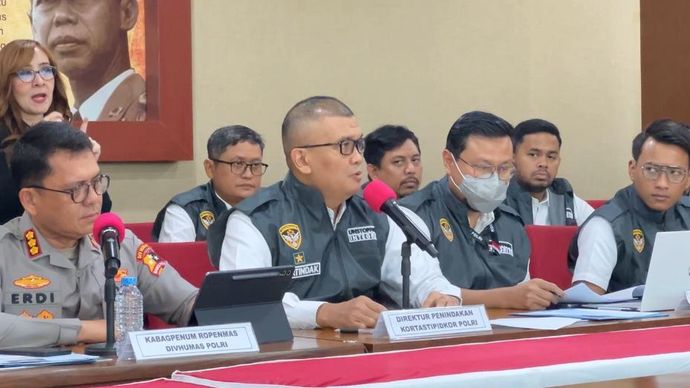 Konferensi pers Kortas Tipidkor Polri. 