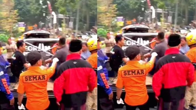 Rem Blong di Jalur Cangar&ndash;Pacet, Minibus Rombongan Wisatawan Surabaya Terguling