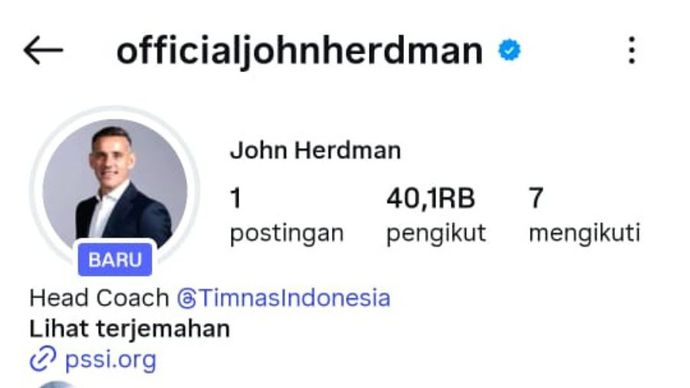 Akun IG John Herdman