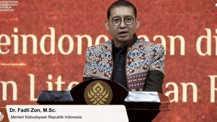 Tangkapan layar - Siaran Menteri Kebudayaan Fadli Zon saat menyampaikan sambutan dalam Gelar Wicara Sejarah di Jakarta, Sabtu, 3 Januari 2026. ANTARA/Akun YouTube Indonesiana TV.