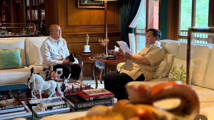 Presiden Prabowo Subianto menerima Kepala Badan Pengelola Investasi Daya Anagata Nusantara (BPI Danantara) sekaligus Menteri Investasi dan Hilirisasi Rosan Roeslani.