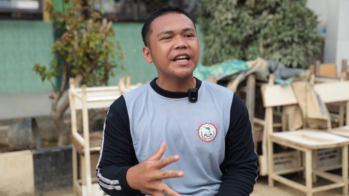 Denico Felix Batubara (17), murid kelas 11 SMAN 4 Kejuruan Muda, Aceh Tamiang. 