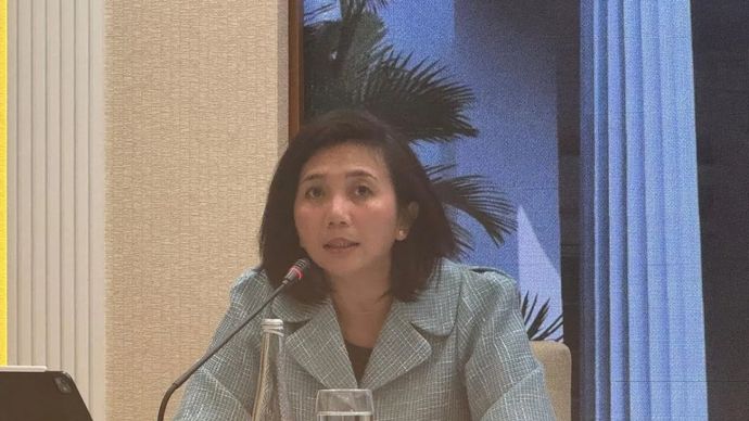 Juru bicara Kementerian Luar Negeri (Kemlu) RI Yvonne Mewengkang dalam taklimat media di Jakarta, Kamis, 8 Januari 2026. (ANTARA/Cindy Frishanti)