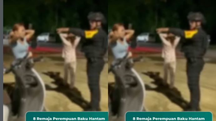 Delapan remaja perempuan diamankan Tim Perintis Presisi Ditsamapta Polda Sulawesi Tenggara (Sultra) usai terlibat perkelahian di Jalan Baru, Kelurahan Lalolara, Kecamatan Kambu, Kota Kendari, Sulawesi Tenggara (Sultra). Aksi baku hantam itu dipicu persoalan saling ejek yang berujung tersinggung dan janjian bertemu.