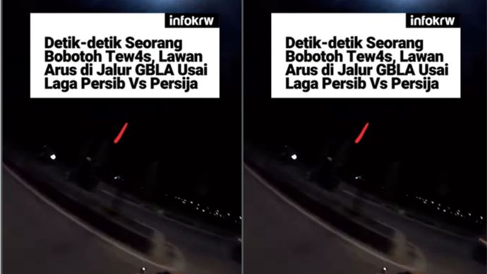 Seorang Bobotoh dilaporkan tew*s dalam kecelakaan lalu lintas usai menonton laga lanjutan Liga 1 antara Persib Bandung melawan Persija Jakarta, Minggu (11/1/2026) malam.  Korban berinisial RM (31) meninggal dunia di lokasi kejadian setelah sepeda motor yang ditumpanginya terlibat tabrakan.