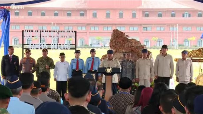 Prabowo Subianto di Sekolah Garuda Malang Jawa Timur