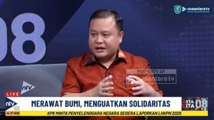 Bendahara Umum PP Gekira Dimpos Tampubolon dalam dialog program Asta Cita Nusantara TV