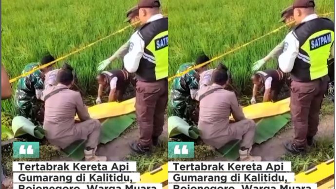 Pria 29 Tahun Tewas Dihantam Kereta Api di Bojonegoro