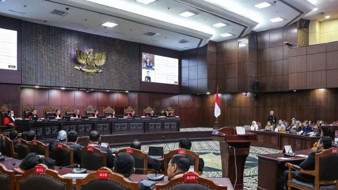 Ilustrasi- Sidang Mahkamah Konstitusi (MK). ANTARA FOTO/Reno Esnir/fzn/nym.