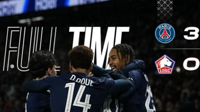 Paris Saint-Germain (PSG) menang 3-0 atas Lille dalam laga Ligue 1 Prancis di Parc des Princes pada Sabtu dini hari WIB.
