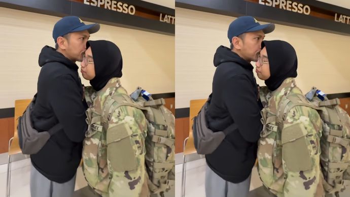 Keluarga Antar Putrinya Jadi Tentara Amerika