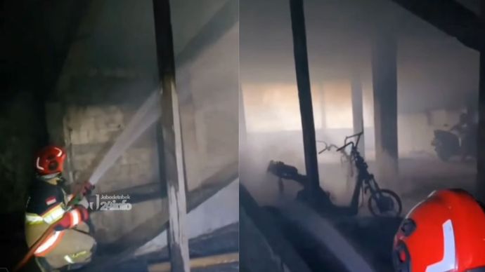 Kebakaran di Parkiran Stasiun Bogor