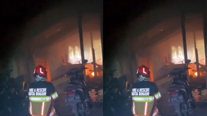kebakaran tempat parkir motor bogor