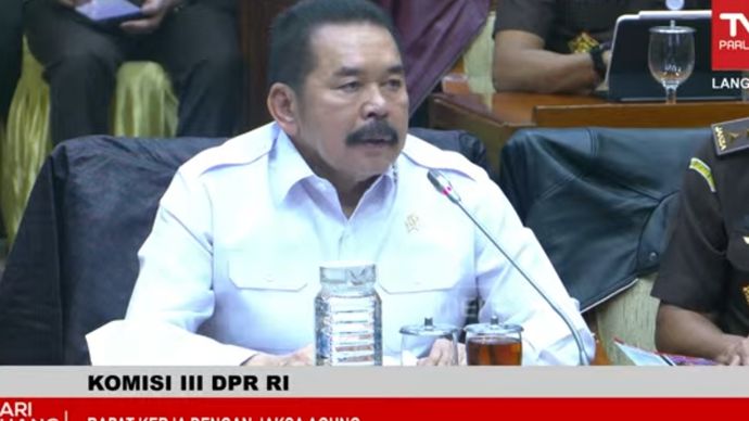 Jaksa Agung ST Burhanuddin saat rapat dengan Komisi III DPR RI. 